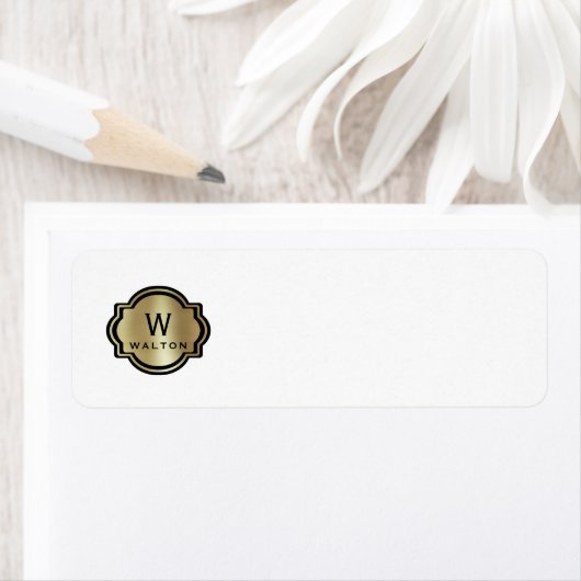 Étiquette Elegant Gold Monogram File Folder Labels (En situation)