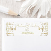 Étiquette Elegant Gold Pentacle Pagan Adresse de retour (En situation)