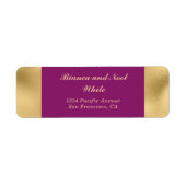 Étiquette Elegant Gold Plum Return Address Labels (Devant)