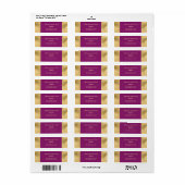 Étiquette Elegant Gold Plum Return Address Labels (Feuille entière)