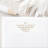 Étiquette Elegant Gold Wedding Return Address Labels (En situation)