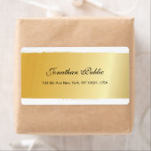 Étiquette Elegant Gold White Script Livraison professionnell (En situation)