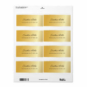 Étiquette Elegant Gold White Script Livraison professionnell (Feuille entière)