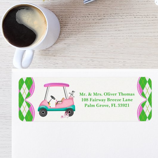 Étiquette Elegant Golf Cart Ready For Baby Shower 