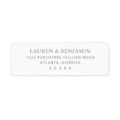 Étiquette Elegant Gray Minimalist Typographic (Devant)