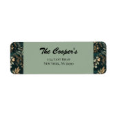 Étiquette Elegant Green Botanical Return Adresse (Devant)