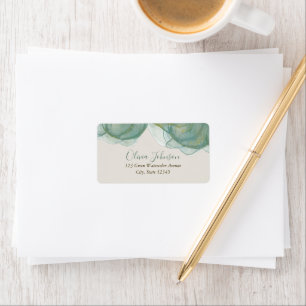 Étiquette Elegant Green Gold Parties scintillant A