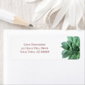 Étiquette Elegant Green Succulent Adresse de retour (En situation)