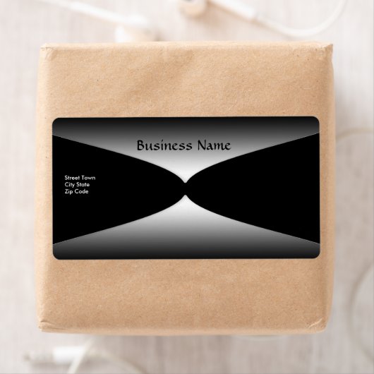 Étiquette Elegant Gris Argent Noir (En situation)