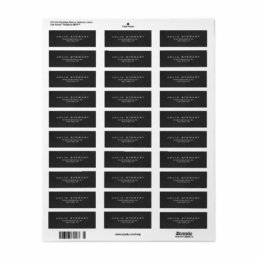 Étiquette Élégant Gris Professionnel Moderne Personnel (Feuille entière)
