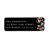 Étiquette Elégant hiver Aquarelle Botanique Adresse de retou (Devant)