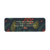 Étiquette Élégant hiver botanique (Devant)