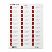 Étiquette Élégant hiver Silver Red Snowflakes vacances (Feuille entière)