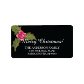 Étiquette Elegant Holly À feuillage persistant Noël Adresse  (Devant)