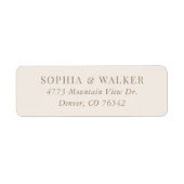 Étiquette Elegant ivoire et Mariage or Adresse de retour (Devant)
