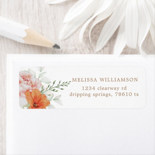 Étiquette Élégant jardin d'été Floral Adresse de retour Labe (En situation)