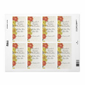 Étiquette Elégant jaune fleurs vin de campagne (Feuille entière)