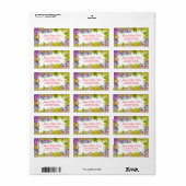 Étiquette Élégant jaune violet rose Fleurs (Feuille entière)