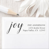 Étiquette Elegant Joy Return Adresse (En situation)