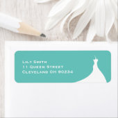 Étiquette Élégant Label de Réponse pour la Mariée turquoise (En situation)