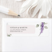 Étiquette Elegant Lavender Eucalyptus Feuilles Adresse de re (En situation)