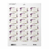 Étiquette Elegant Lavender Floral Mariage Adresse de retour (Feuille entière)