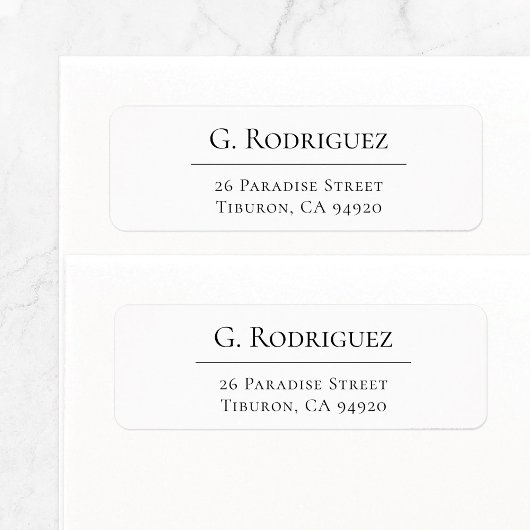 Étiquette Élégant Ligne 05b. Adresse de l'expéditeur