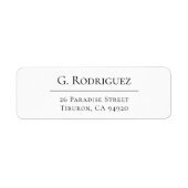 Étiquette Élégant Ligne 05b. Adresse de l'expéditeur (Devant)