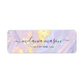 Étiquette Élégant Lumière violet Holographique moderne (Devant)