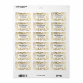 Étiquette Elégant luxe personnalisé faux or feuille floral d (Feuille entière)