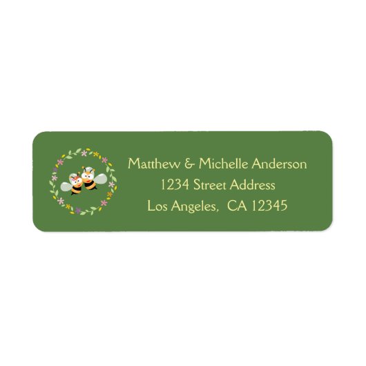 Étiquette Élégant M. Mrs. Meant To Bee Floral Wreath Adresse (Devant)