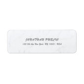 Étiquette Élégant Marbre blanc de script de brosse Cursive s (Devant)