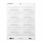 Étiquette Elégant Marbre blanc Gold Texte Simple Top Livrais (Feuille entière)