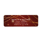 Étiquette Élégant Mariage à cordes or Sparkling (Devant)