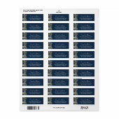 Étiquette Élégant Mariage bleu de la Marine d'hiver Adresse (Feuille entière)