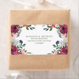 Étiquette Élégant Mariage de automne Floral Boho Adresse de 