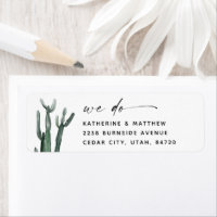 Elégant Mariage de cactus aquarelle | Script moder