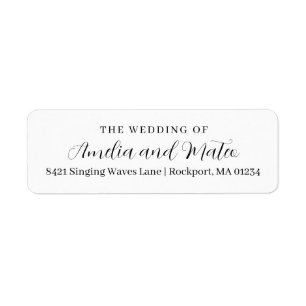 Étiquette Élégant Mariage de calligraphie Adresse de retour