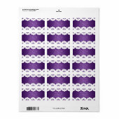 Étiquette Élégant Mariage de dentelle blanche Adresse pourpr (Feuille entière)