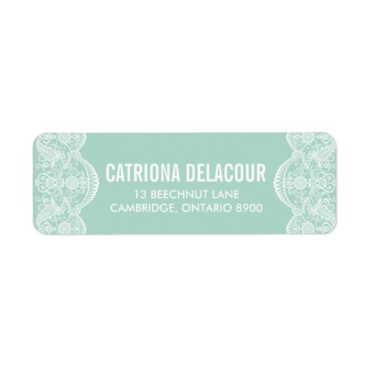 Étiquette Élégant Mariage de dentelle Brocade Botanique (Devant)