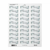 Étiquette Elégant Mariage de la marine d'aquarelle bleu-bleu (Feuille entière)