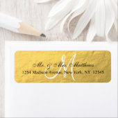 Étiquette Élégant Mariage de Monogramme Noir Or (En situation)