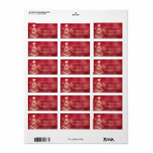 Étiquette Élégant Mariage de Noël Rouge & Or Adresse (Feuille entière)