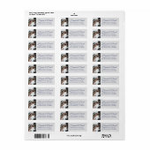 Étiquette Élégant Mariage de photo de script bleu Adresse de (Feuille entière)