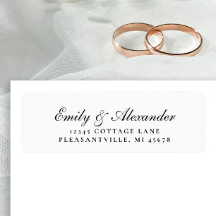 Étiquette Élégant Mariage de script élégant Adresse de retou