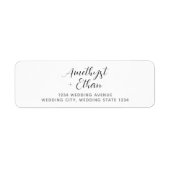 Étiquette Élégant Mariage de script moderne Adresse (Devant)