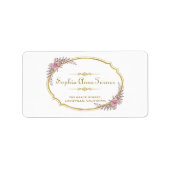 Étiquette Élégant Mariage de trame or flush (Devant)