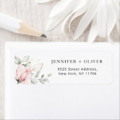 Étiquette Élégant Mariage d'or roux Adresse de retour (En situation)