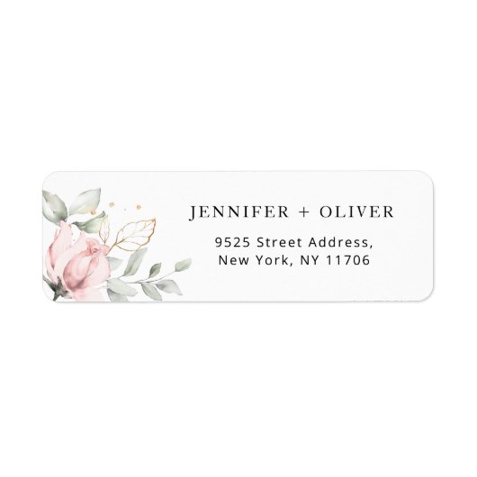 Étiquette Élégant Mariage d'or roux Adresse de retour (Devant)