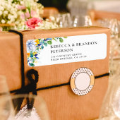 Étiquette Élégant mariage fleuri jaune blanc